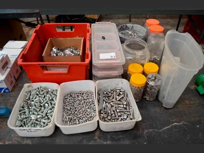 LARGE LOT: NUTS, BOLTS, WASHERS, etc