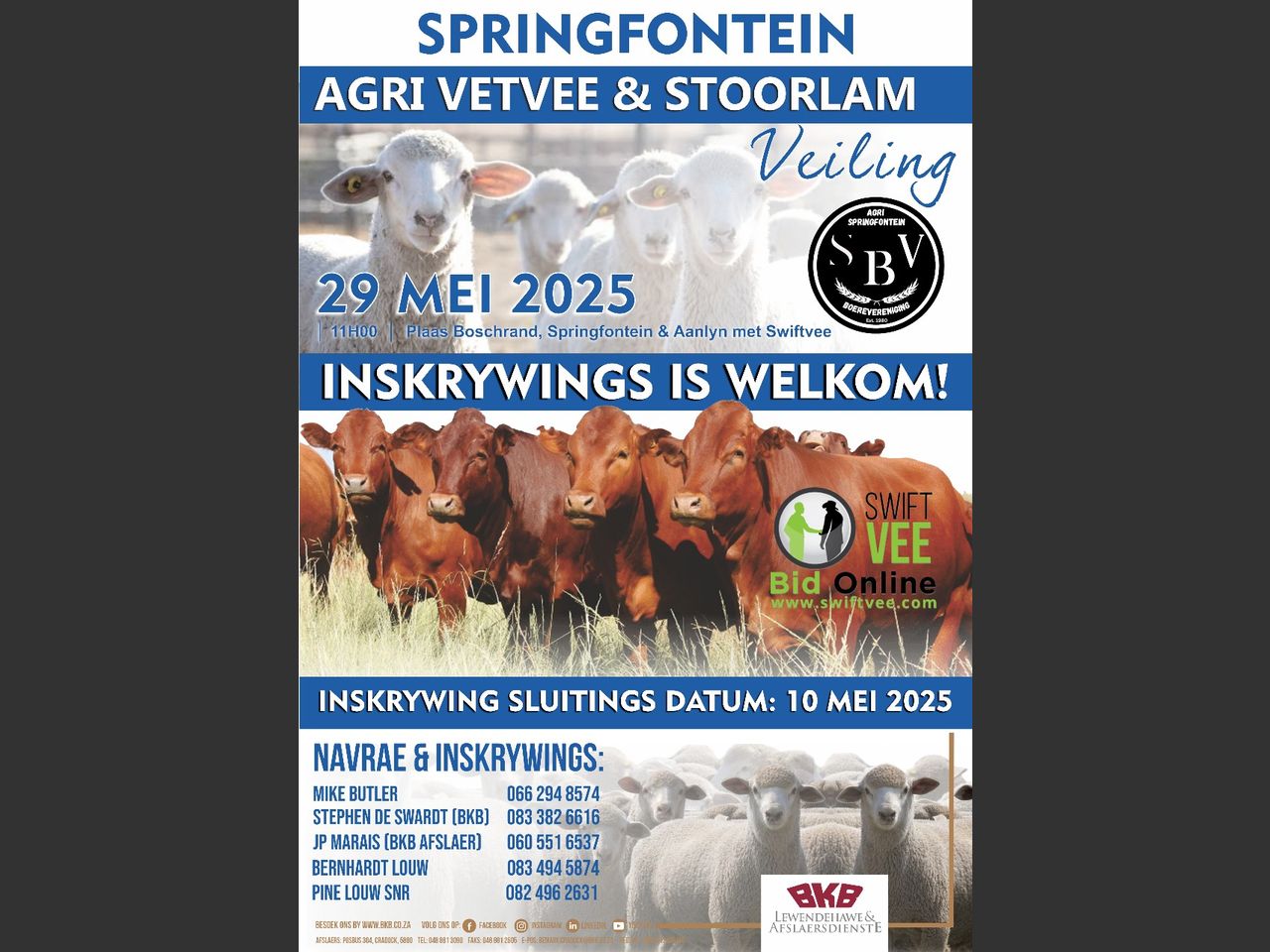 SPRINGFONTEIN AGRI VETVEE & STOORLAM VEILING | SwiftVEE | South Africa ...