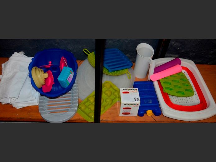 SILICONE ICE TRAYS, COOKIE CUTTERS, EGG PEELER, etc