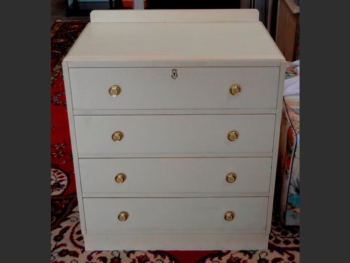 CREAM PAINTED 4-DRAWER CHEST OF DRAWERS, 76 x 46 x 92cm