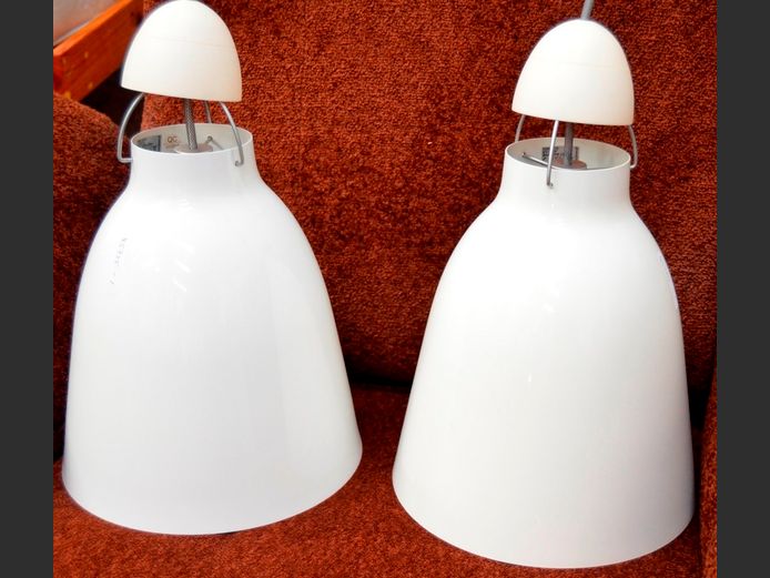 PAIR FRITZ HANSEN CARAVAGGIO PENDANT LIGHTS, 25.5cm Diameter x 40cm High