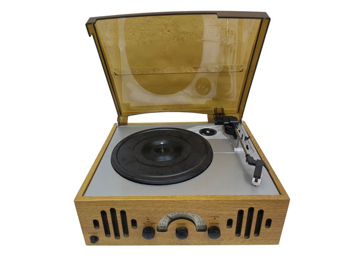 Vintage Style 90's Tabletop Turntable & AM/FM Stereo Radio