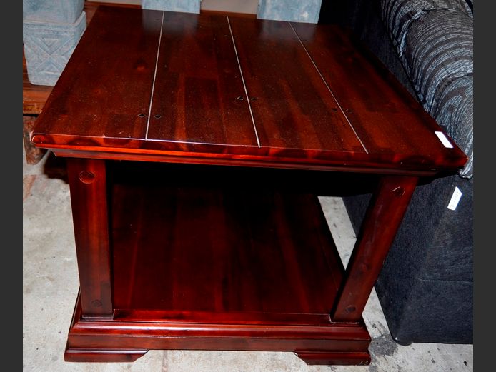 IMBUIA SIDE TABLE WITH BOTTOM SHELF, 60 x 60 x 50cm