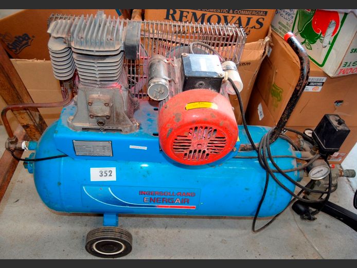 INGERSOLL RAND ENERGAIR 75 LITRE COMPRESSOR [Switches on, untested further]