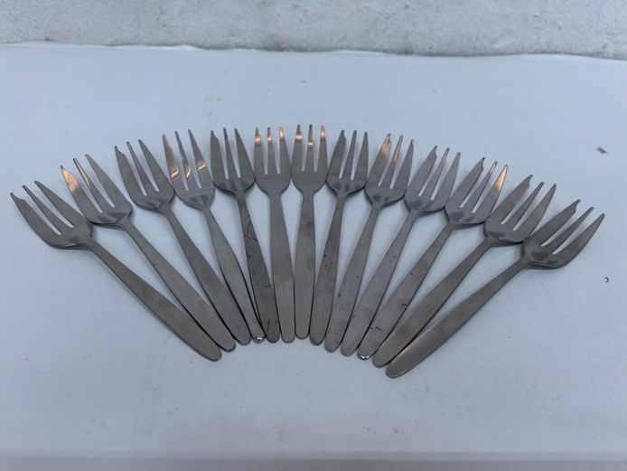 Set of 13 Stainless Steel Cake Forks