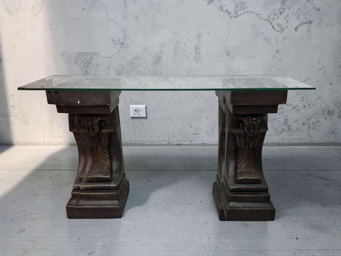 Egyptian Revival Pharaonic Sphinx Console Table