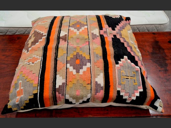 KELIM COVERED SCATTER CUSHION, 65 x 60cm