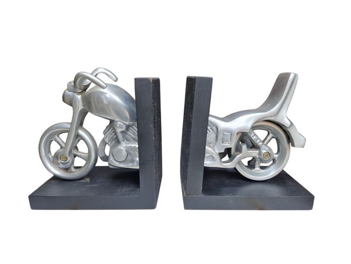 Chopper Motorcycle Aluminum Bookends
