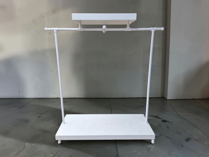 Industrial-Style Metal Pedestal Clothing & Accessories Display Rack