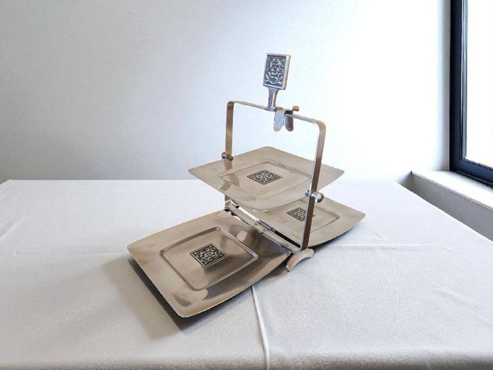 Vintage Tiered Fold-Up Serving Dish Tray