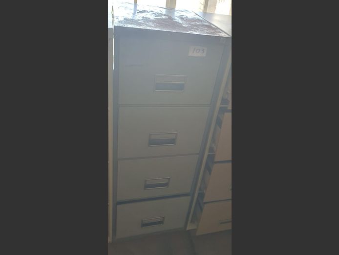 Grey Steel 4-Drawer Filing Cabinet