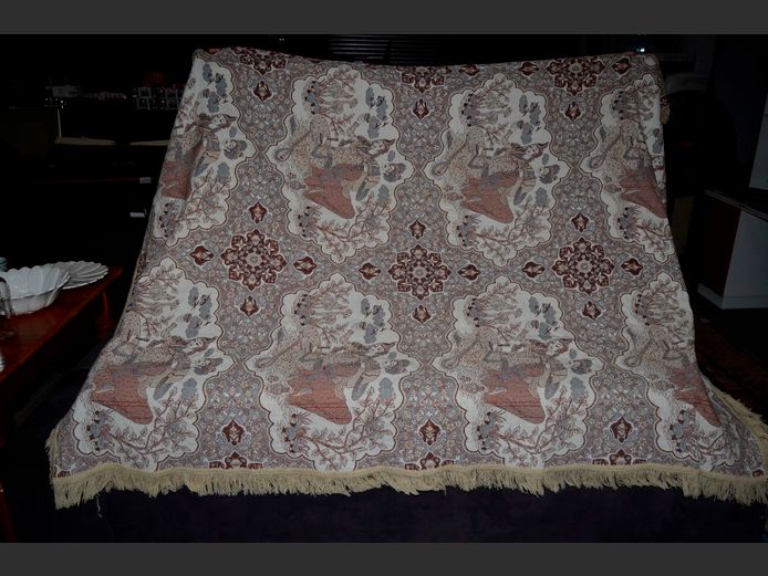 THAI BROWN, BLUE & RUST THROW, 300 x 200cm