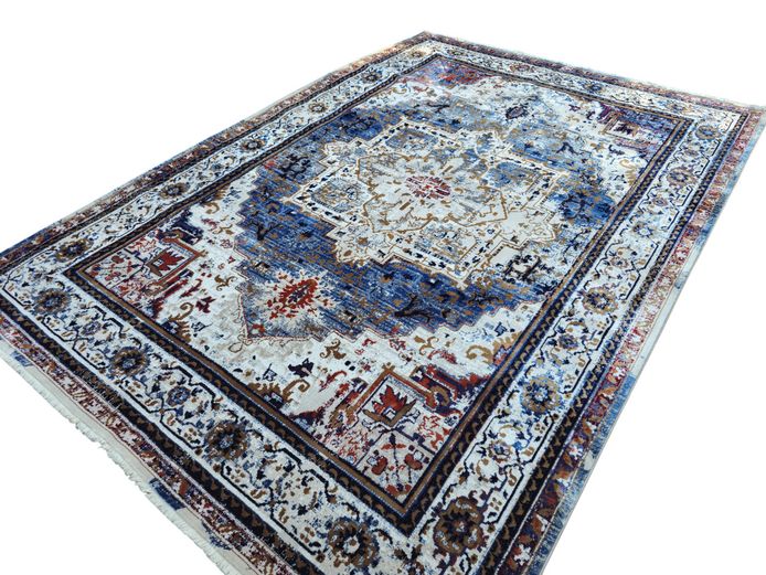 Contemporary Distressed Turkish Nazende Medallion Carpet (2.9m x 2m)