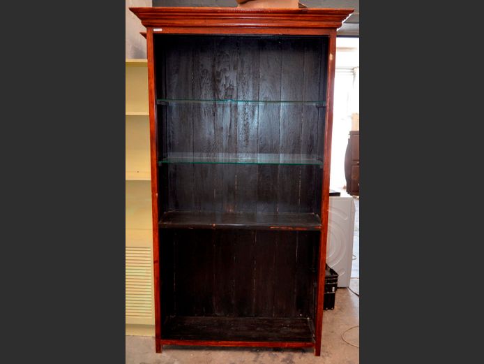 MAHOGANY 4-TIER BOOKSHELF, 121 x 39 x 209cm