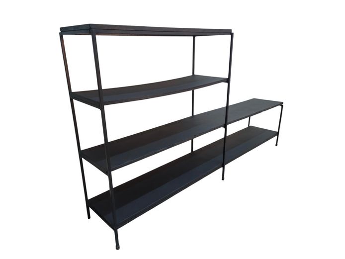 Contemporary Asymmetrical Metal Display Shelving Unit