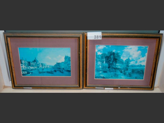 SET OF 2 FRAMED CANELETTO POSTERS, 26.18cm & 26 x 16cm