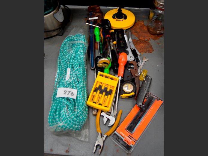 MEASURING TAPES, SCREWDRIVERS, MONKEY WRENCH, etc