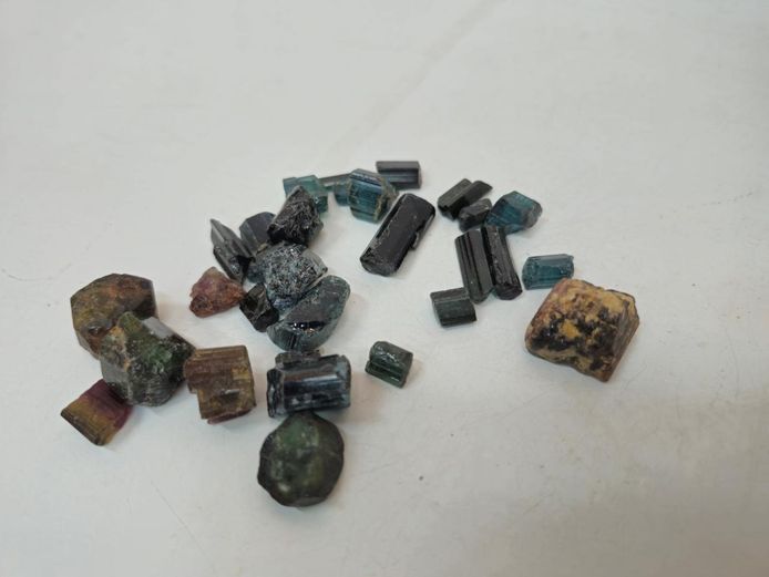 Lot of Rough Raw Tourmaline Mineral Crystals