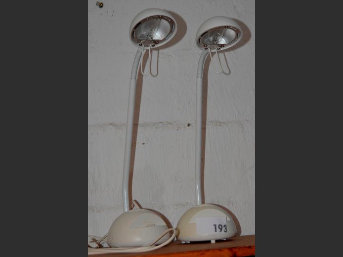 PAIR ILUMINA WHITE ADJUSTABLE BEDSIDE LAMPS, 47cm High