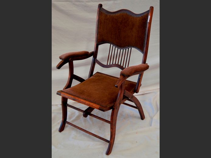 ANTIQUE FOLDING ARMCHAIR