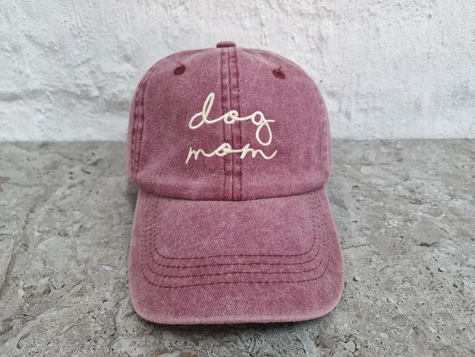 "Dog Mom" Dusty Pink Baseball Cap (Brand New)