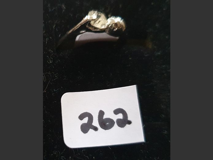 SILVER DRESS RING WITH CLEAR STONE