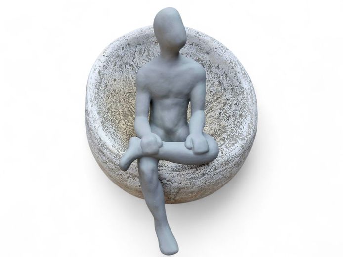 Cemcrete "Urban Thinking Figure" on Concrete Bubble Chair