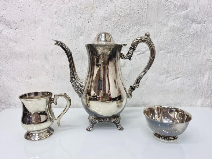 3-Piece Silver Plated Coffee & Tea Service Set - Oneida & EPNS
