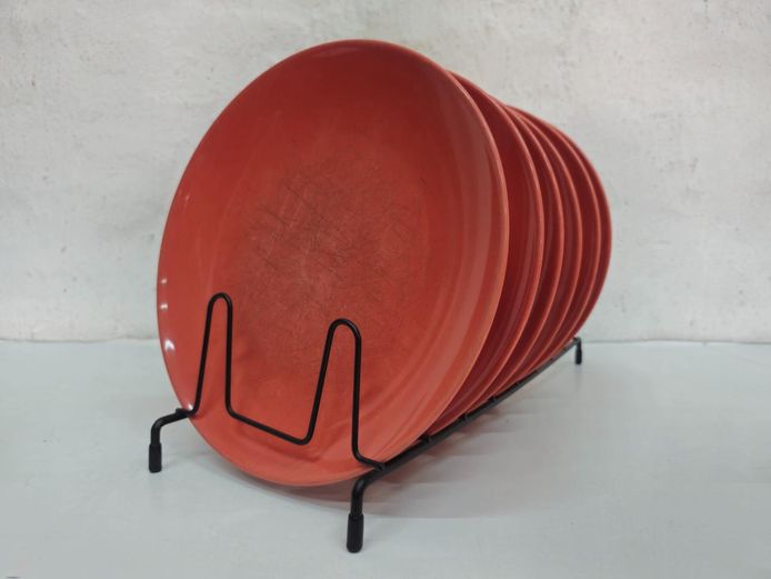 Set of 6 Marie Claire Paris Terracotta Ceramic Side Plates