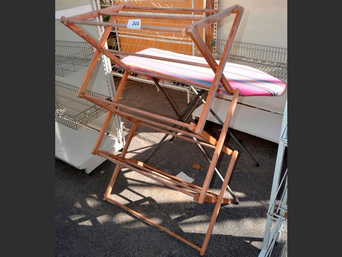 HOUSE OF YORK CLOTHES HORSE & AN IRONING BOARD