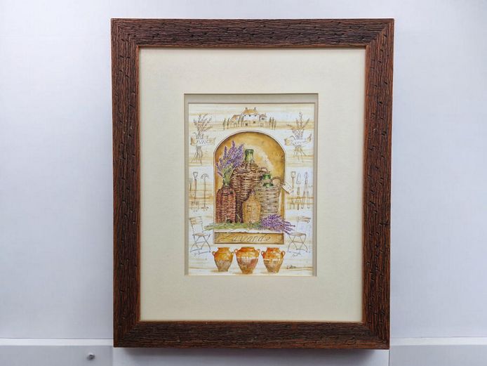 Lavender & Rustic Bottles (Provence Style) Framed Print