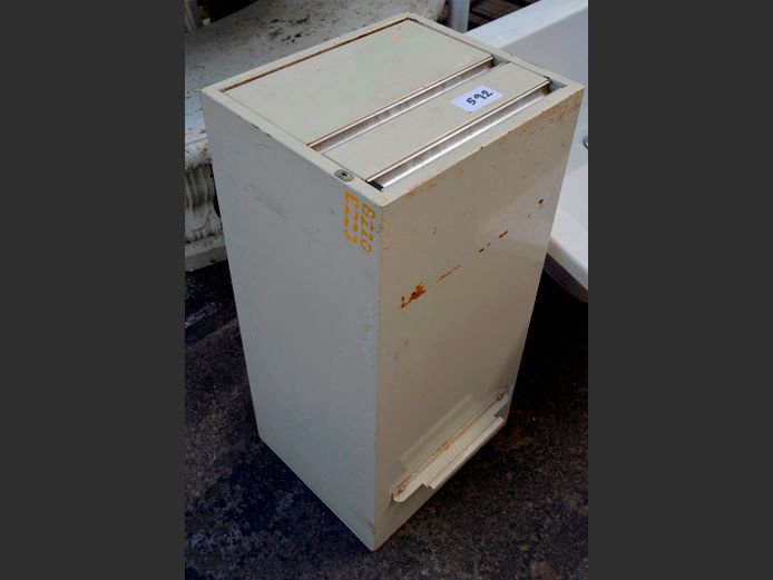 CREAM STEEL 2-DRAWER PEDESTAL, 80 x 40 x 34cm