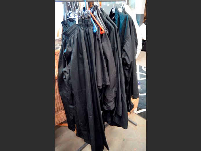 LOT: BLACK KARATE UNIFORMS