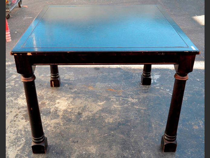 STAINED OAK SQUARE DINING TABLE, 100 x 100 x 75cm