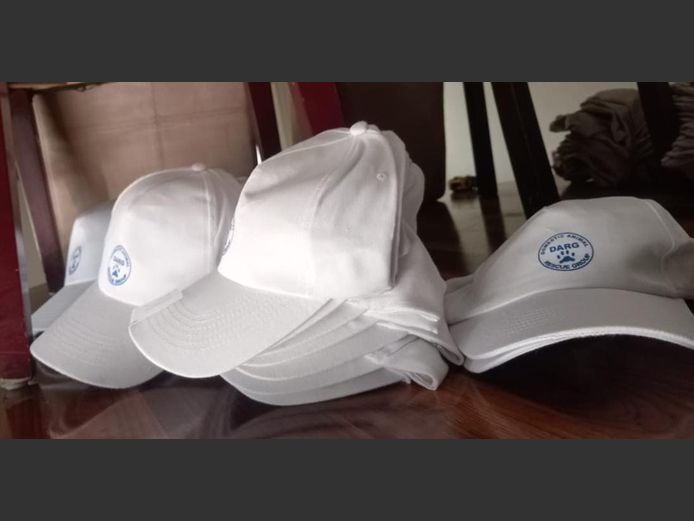 LOT: 32 x WHITE BRANDED CAPS