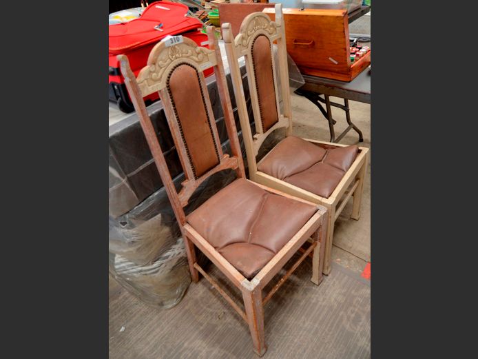 PAIR PAINT TECHNIQUE CHAIRS [Seats need attention]