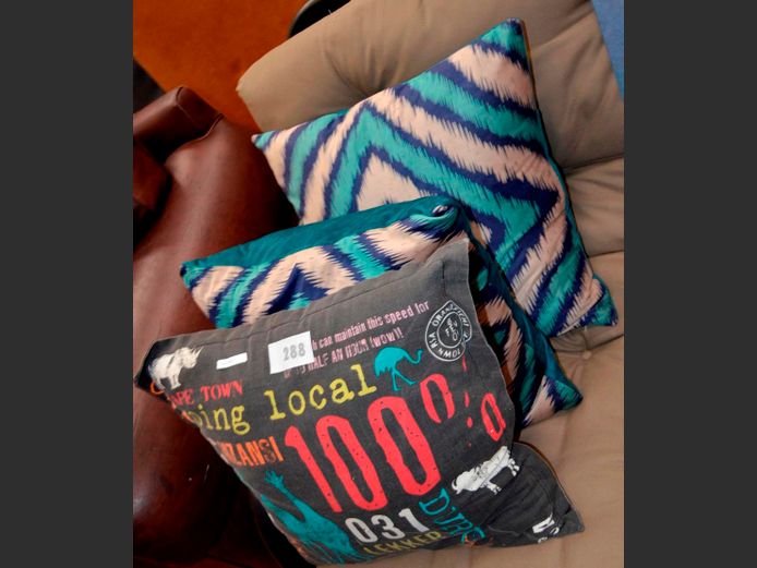 LOT OF 3: MULTI-COLOURED SCATTER CUSHIONS