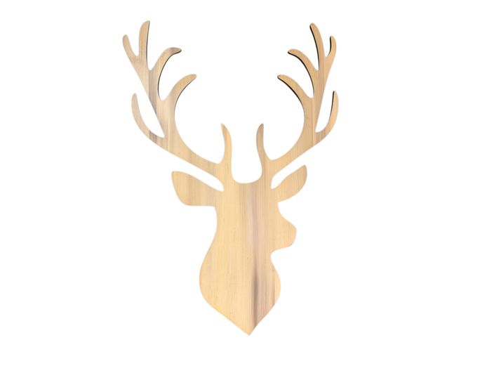 Wooden laser cut stag head wall art
