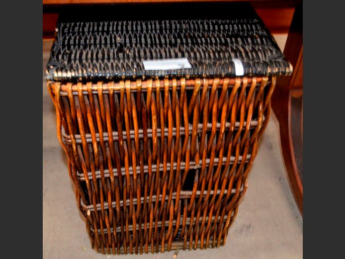 WICKER LAUNDRY BASKET, 38 x 34 x 51cm [Damaged]