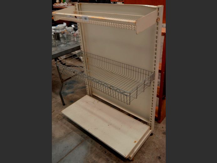 CREAM METAL 3-TIER GONDOLA SHELF