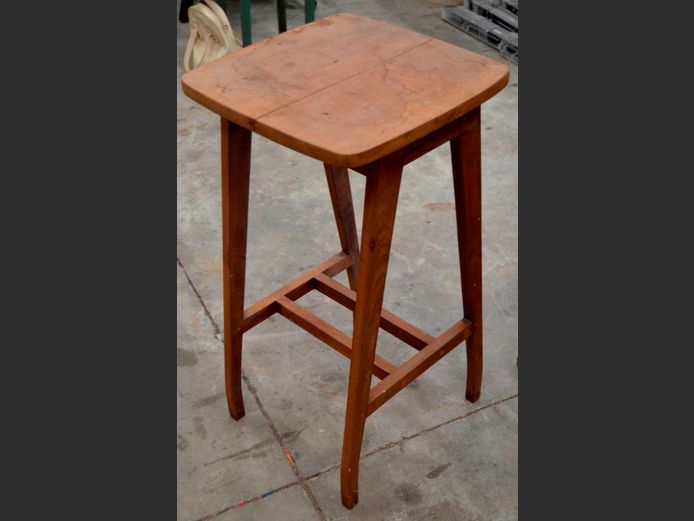 IMBUIA PLANT STAND, 40 x 40 x 76cm [Sun bleached, watermarks]