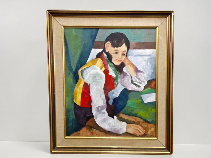 1968 Vintage Oil Painting Inspired by “Boy in the Red Vest”