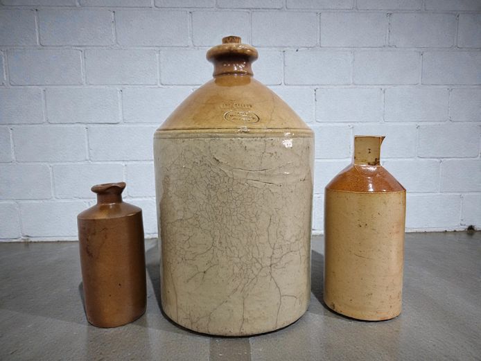 Collection of Antique Stoneware Bottles