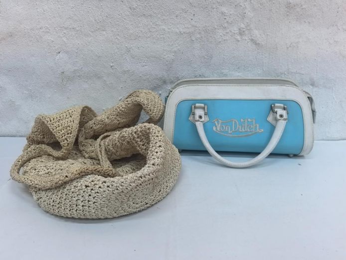 Vintage Von Dutch Bowling Handbag & Crocheted Straw Tote Bag
