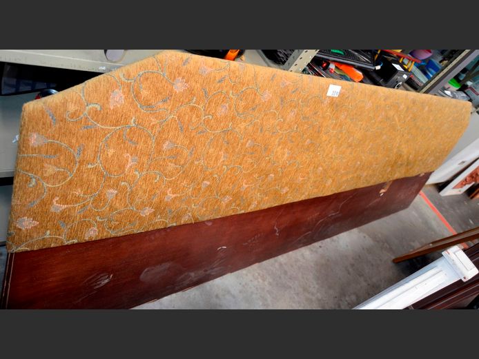 MAHOGANY & UPHOLSTERED KING SIZE HEADBOARD