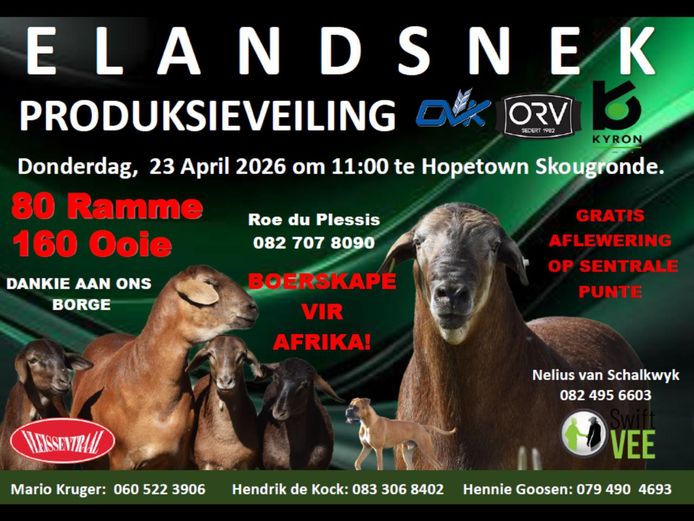 ELANDSNEK MEATMASTER PRODUKSIEVEILING