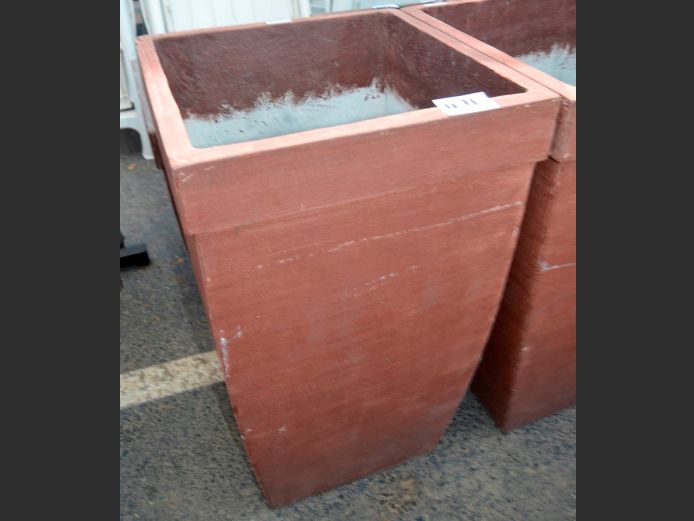 BROWN TAPERED PLANT POT, 49 x 48 x 78cm