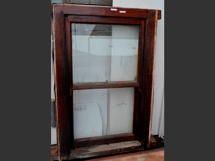 SMALL MERANTI SASH WINDOW, 120 x 80cm