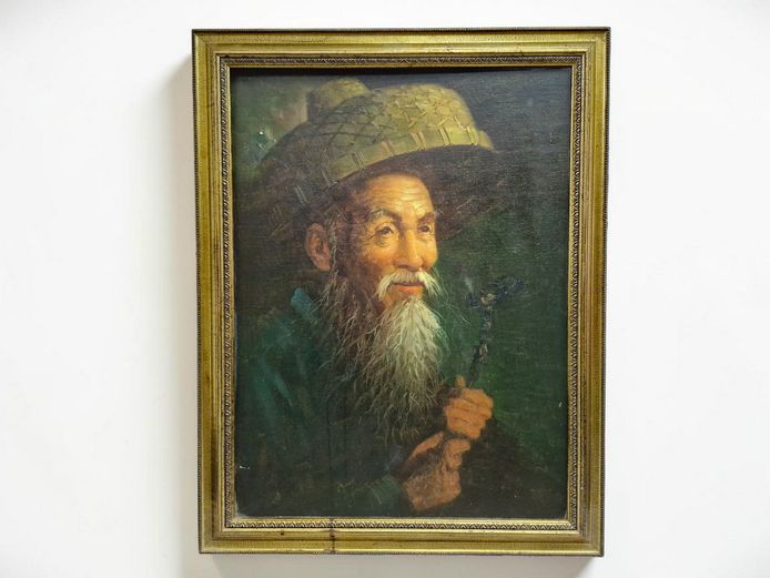 Mid-Century Portrait Study of an Elderly Asian Man