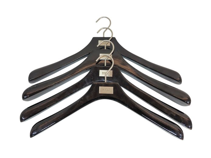 Set of 4 Authentic Luxury Hugo Boss Wooden Suit Hangers